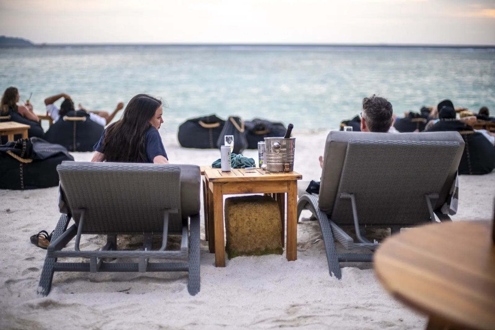 Dining on the sand